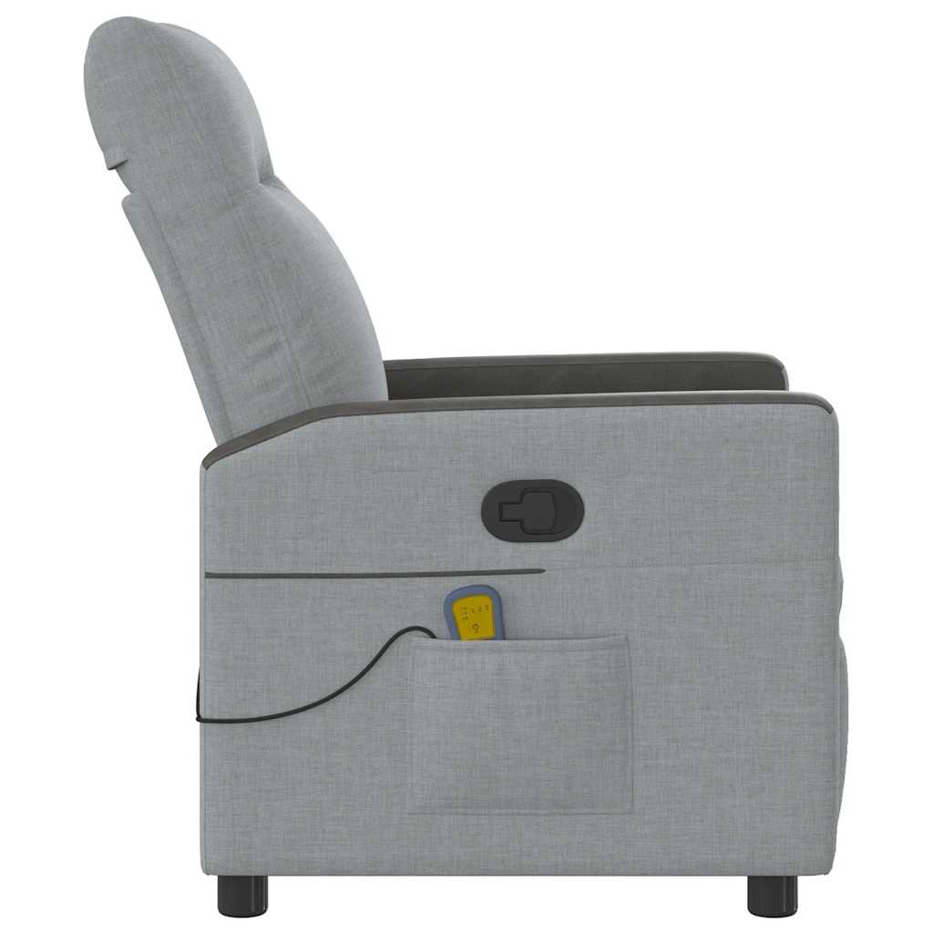 Folding massage chair, light gray, textile