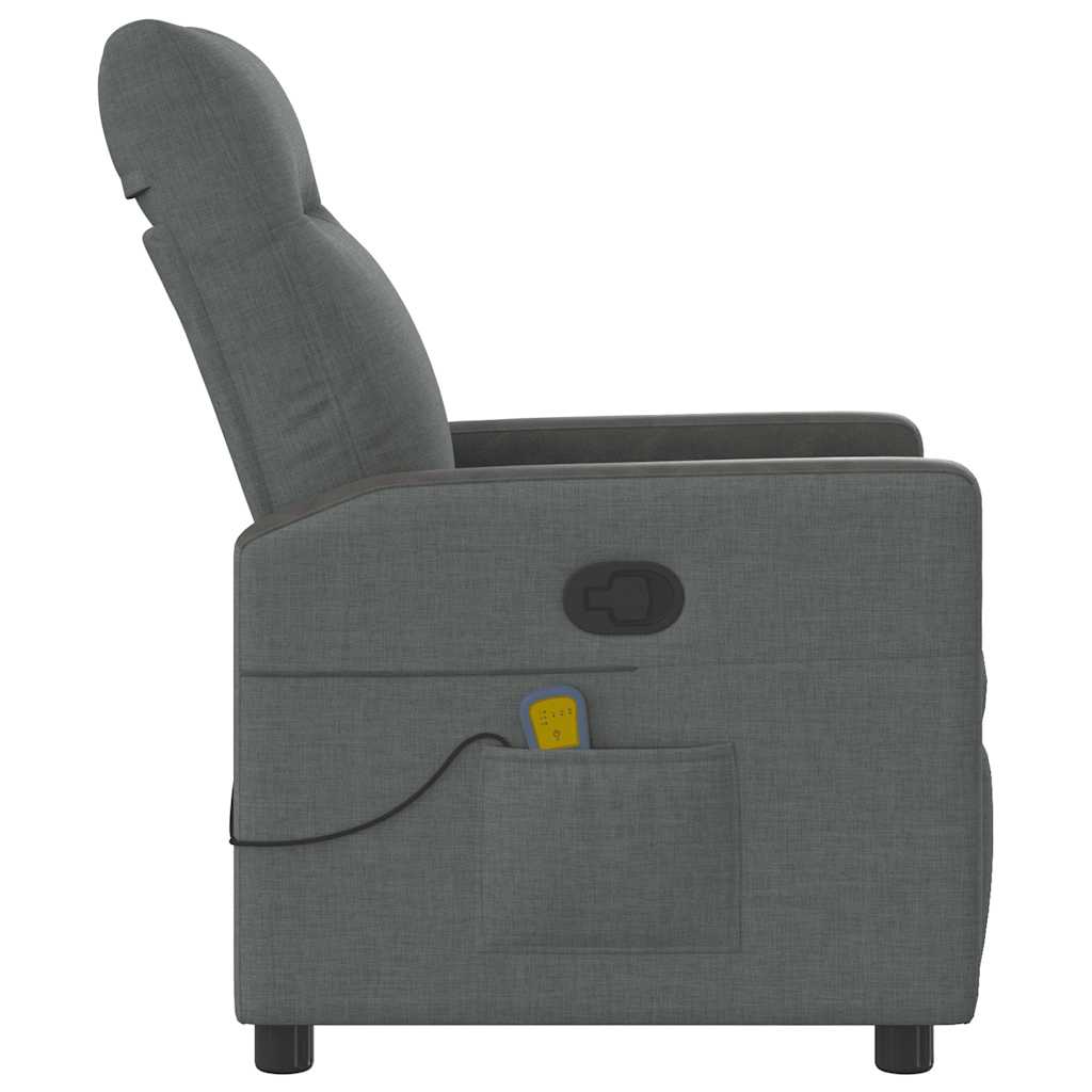 Folding massage chair, dark grey, fabric