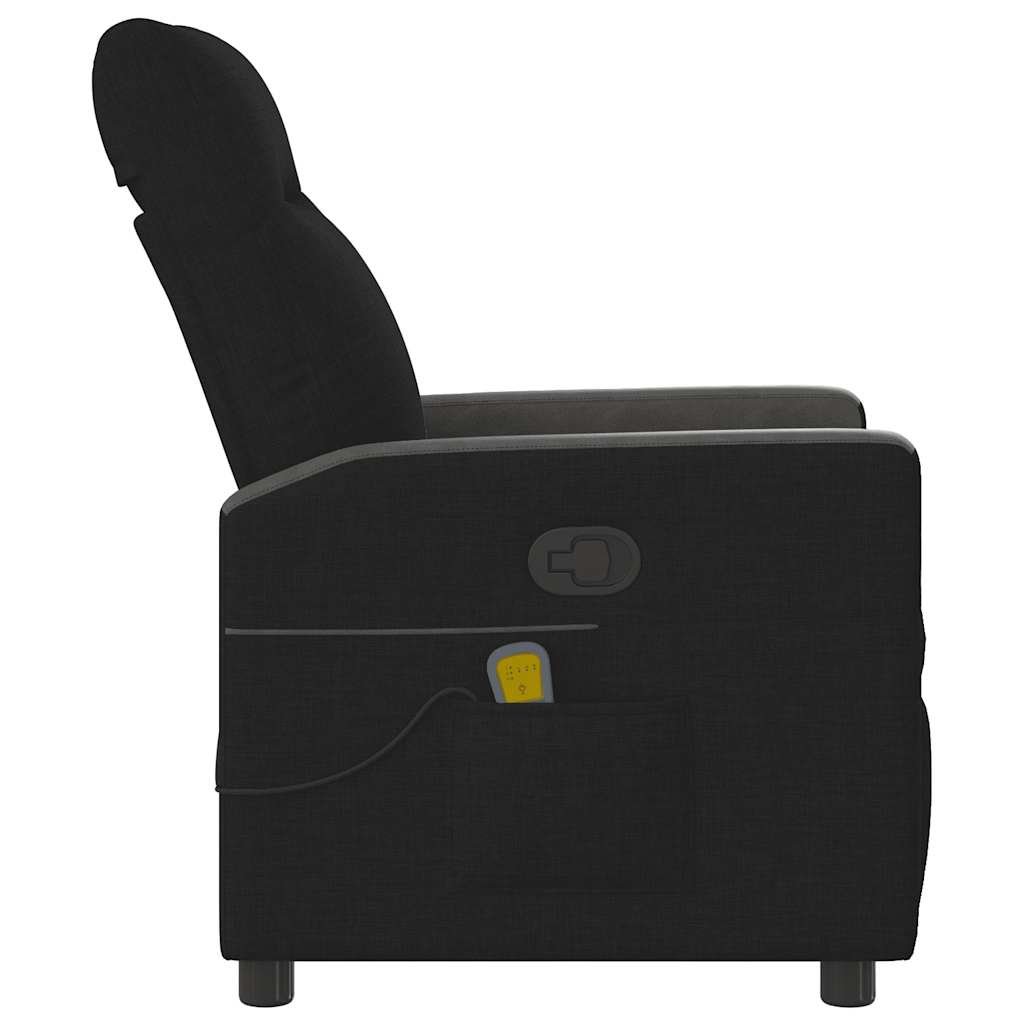 Folding massage chair, black, fabric