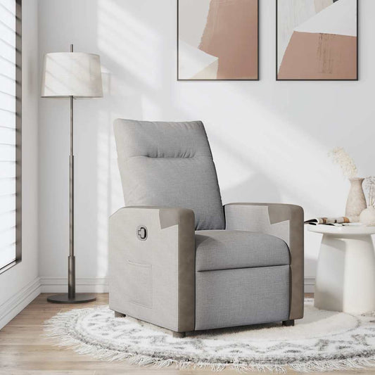 Cloud gray fabric reclining chair