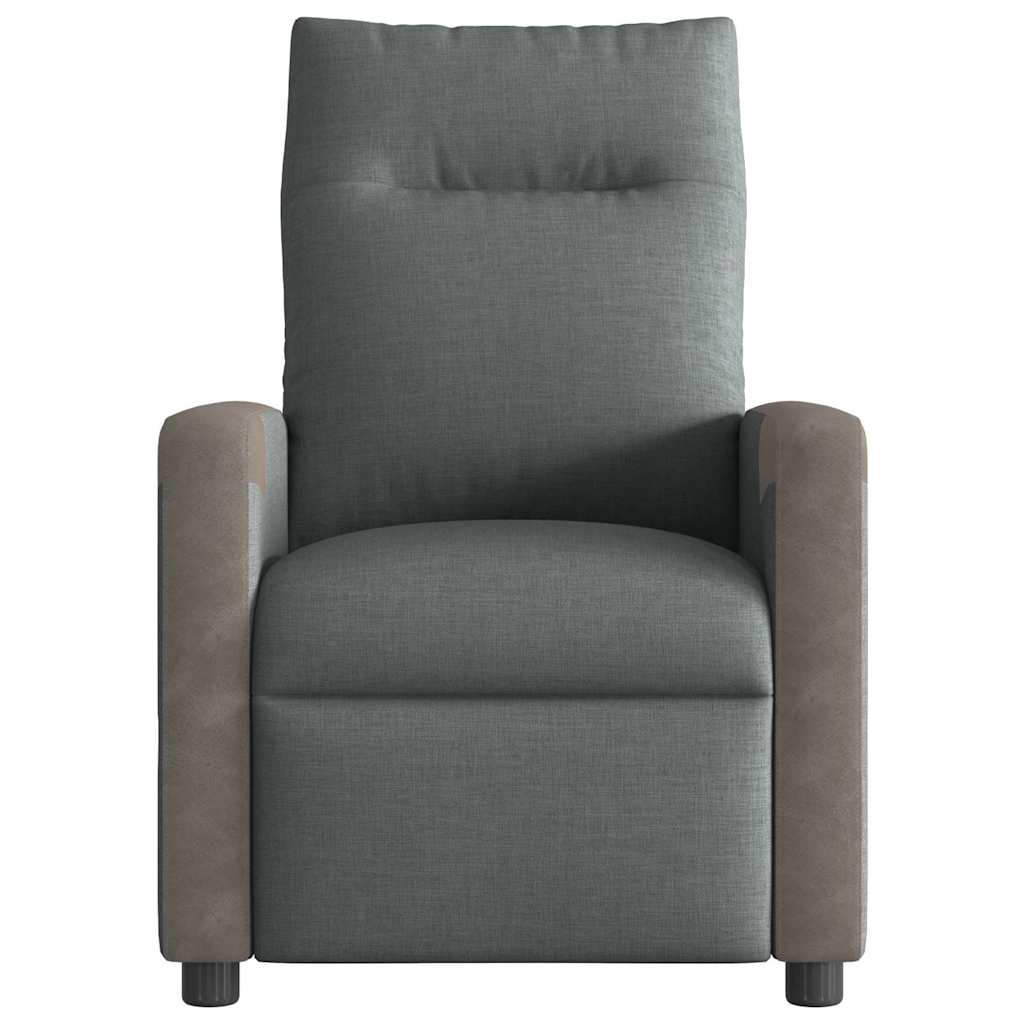 Reclining armchair, dark grey, textile