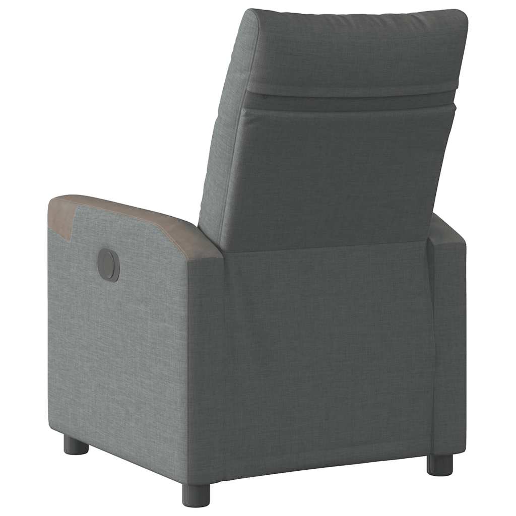 Reclining armchair, dark grey, textile