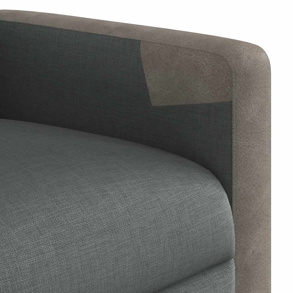 Reclining armchair, dark grey, textile