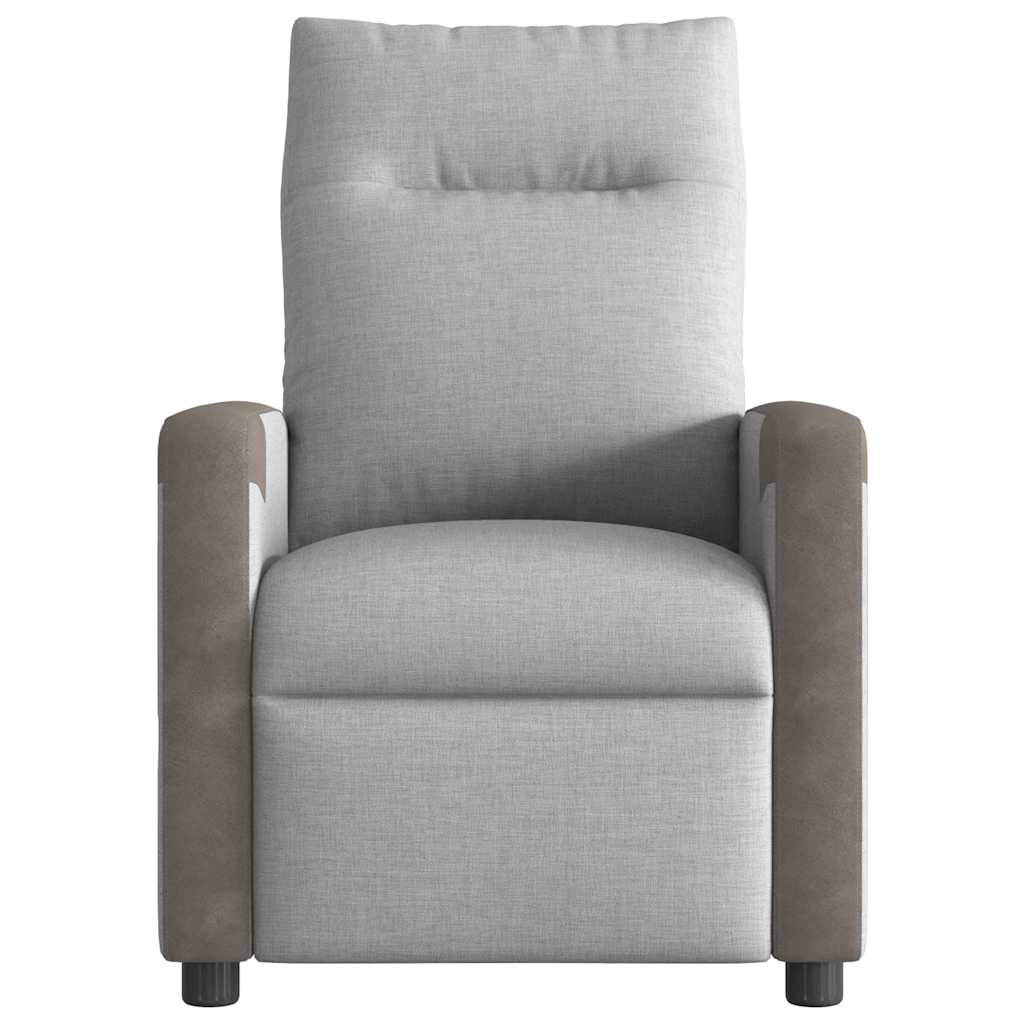 Cloud gray fabric massage chair