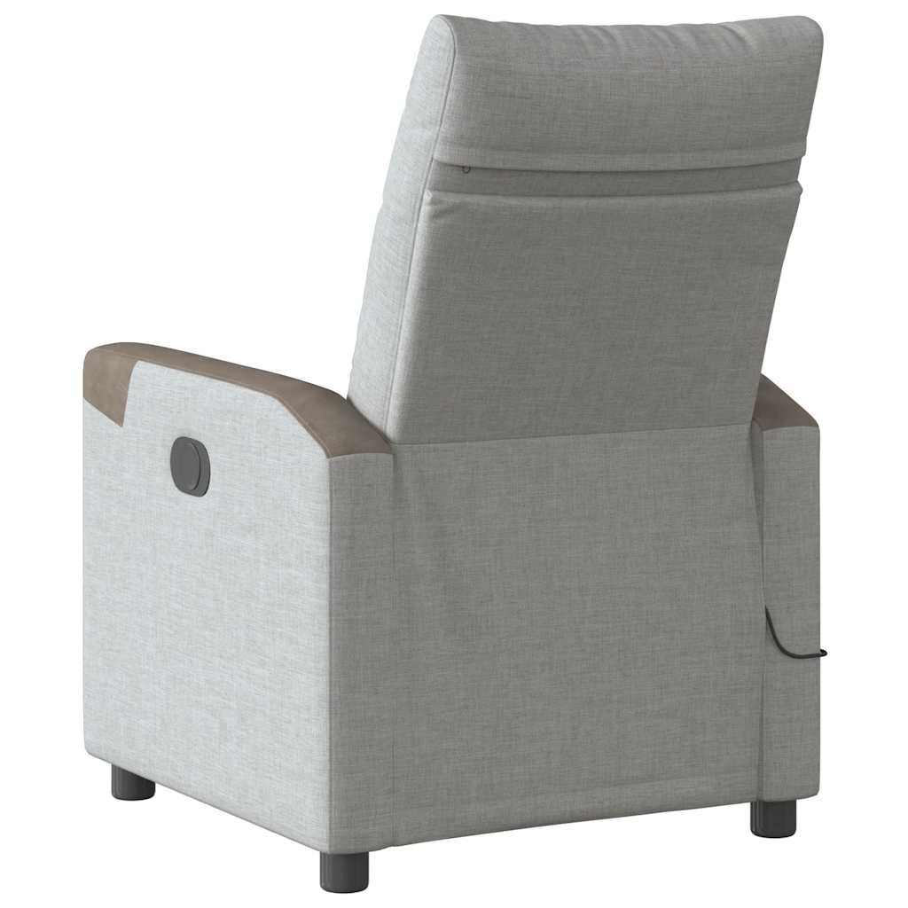 Cloud gray fabric massage chair