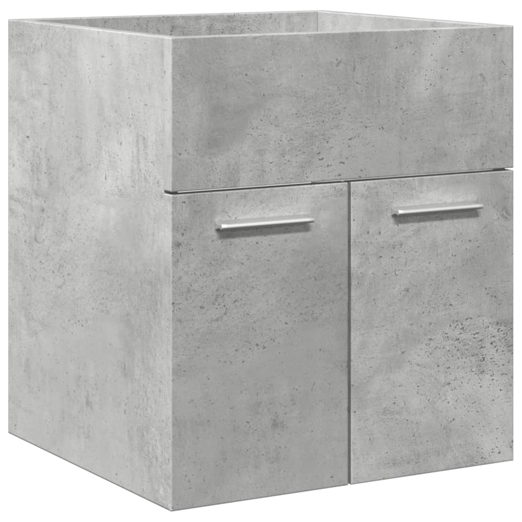 Bathroom furniture set, 3 pieces, concrete grey, composite wood