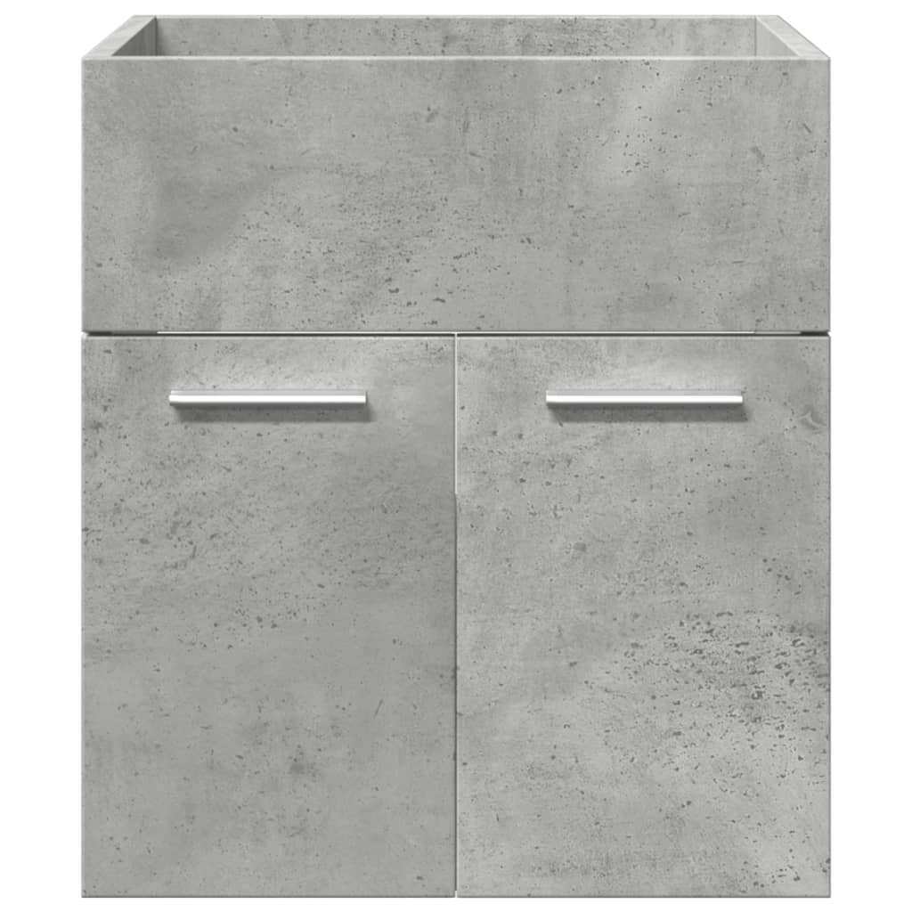 Bathroom furniture set, 3 pieces, concrete grey, composite wood