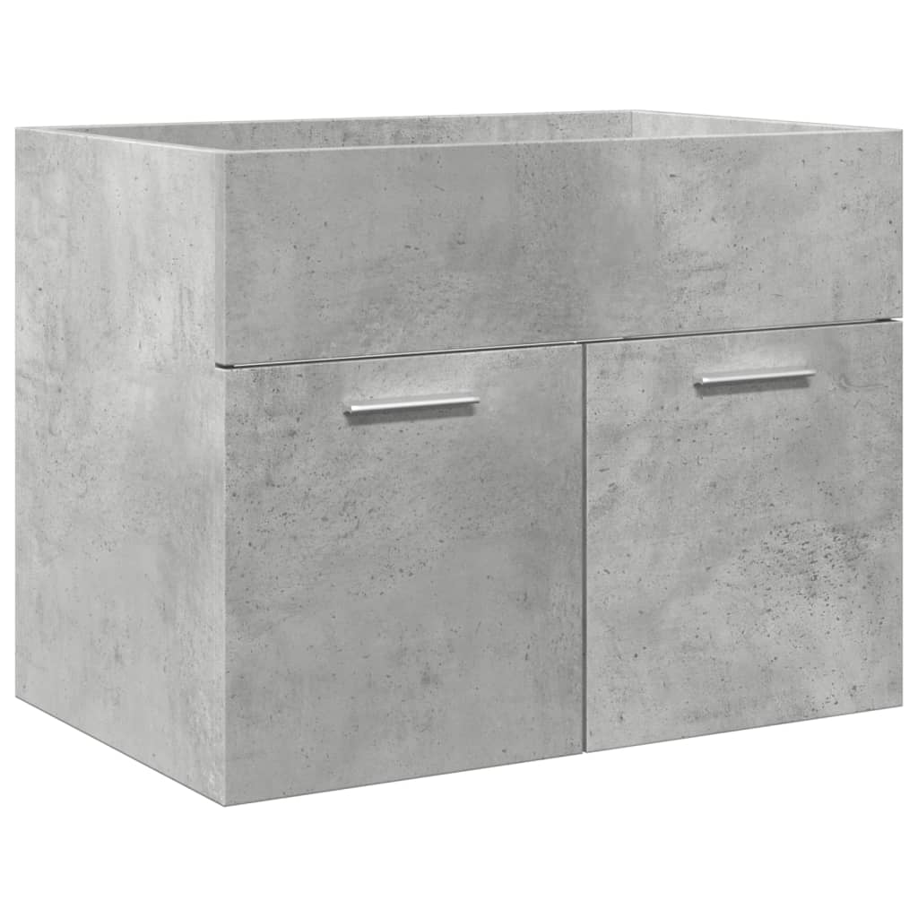 Bathroom furniture set, 3 pieces, concrete grey, composite wood