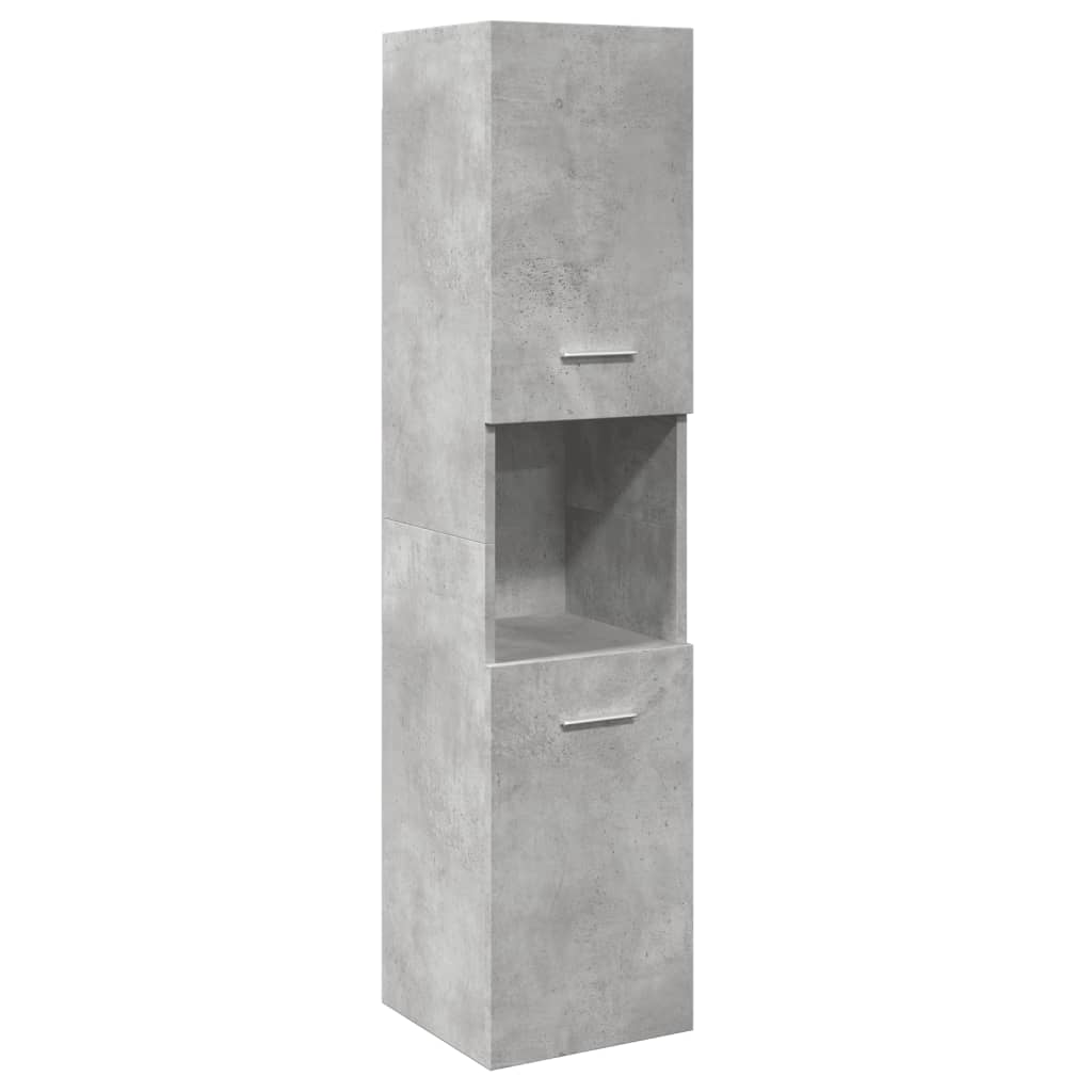 Bathroom furniture set, 4 pieces, concrete grey, composite wood