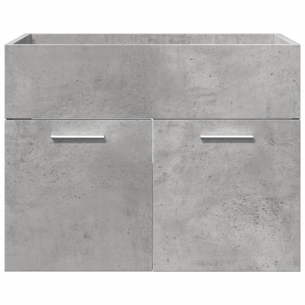 Bathroom furniture set, 4 pieces, concrete grey, composite wood