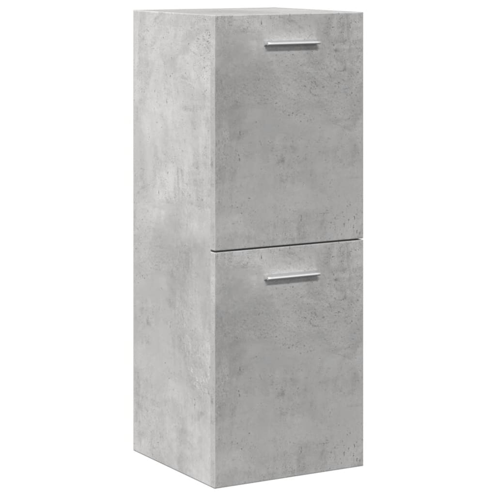 Bathroom furniture set, 4 pieces, concrete grey, composite wood