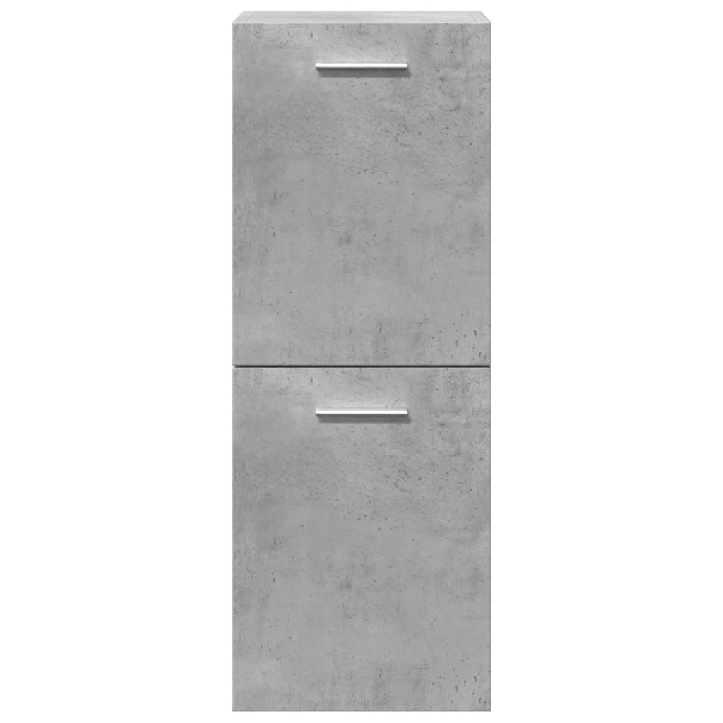 Bathroom furniture set, 4 pieces, concrete grey, composite wood