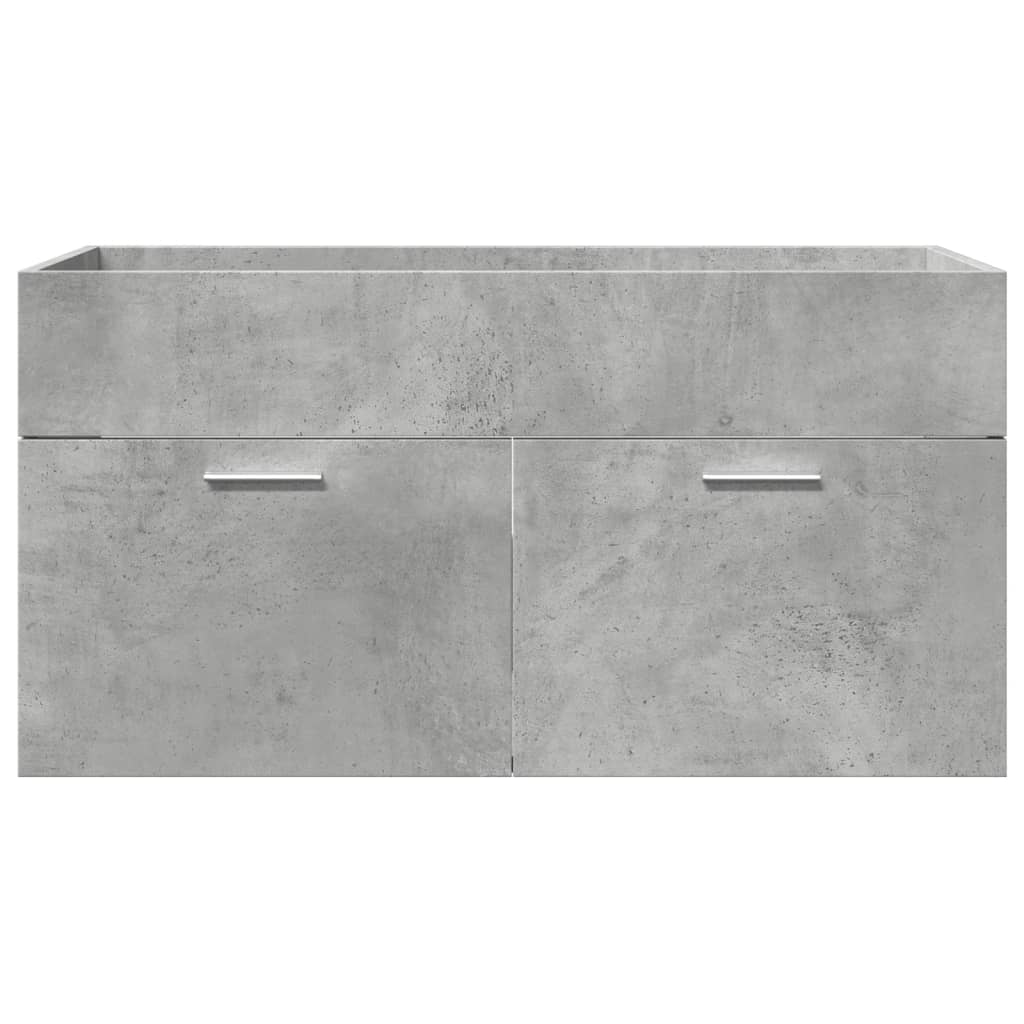 Bathroom furniture set, 4 pieces, concrete grey, composite wood