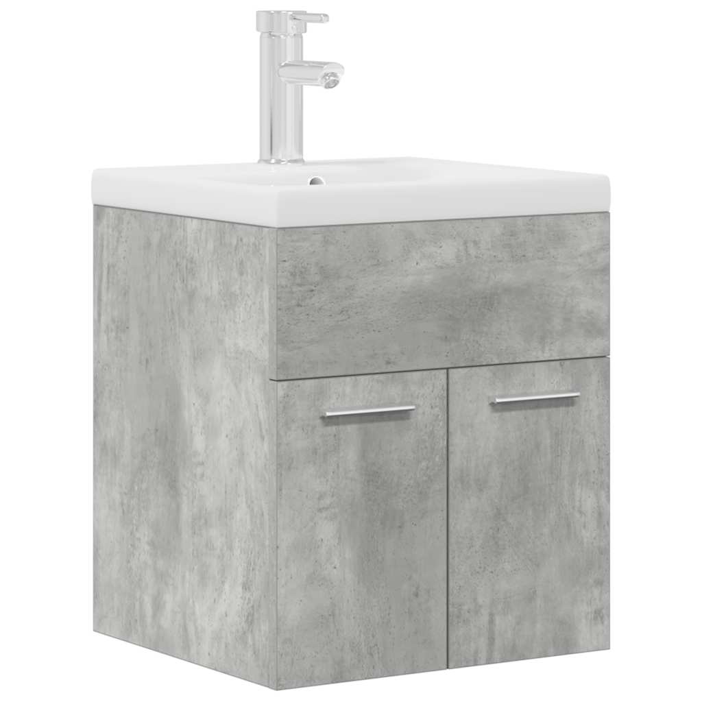 Bathroom sink cabinet with built-in sink and faucet