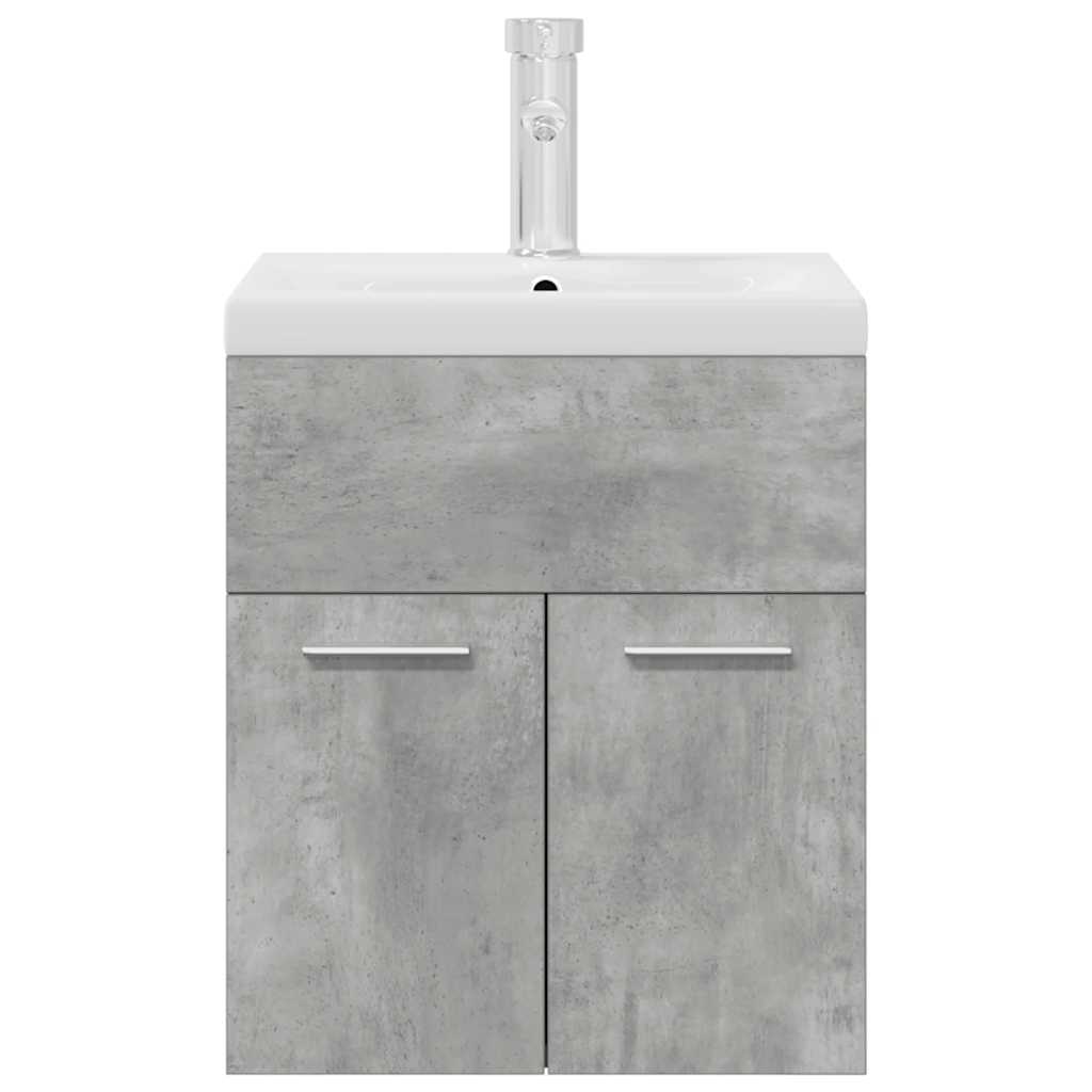 Bathroom sink cabinet with built-in sink and faucet