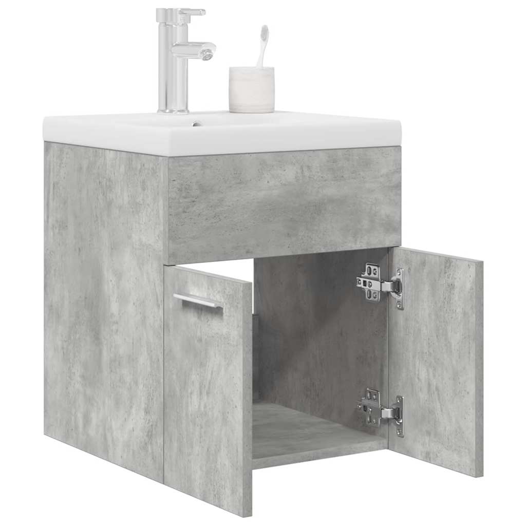 Bathroom sink cabinet with built-in sink and faucet