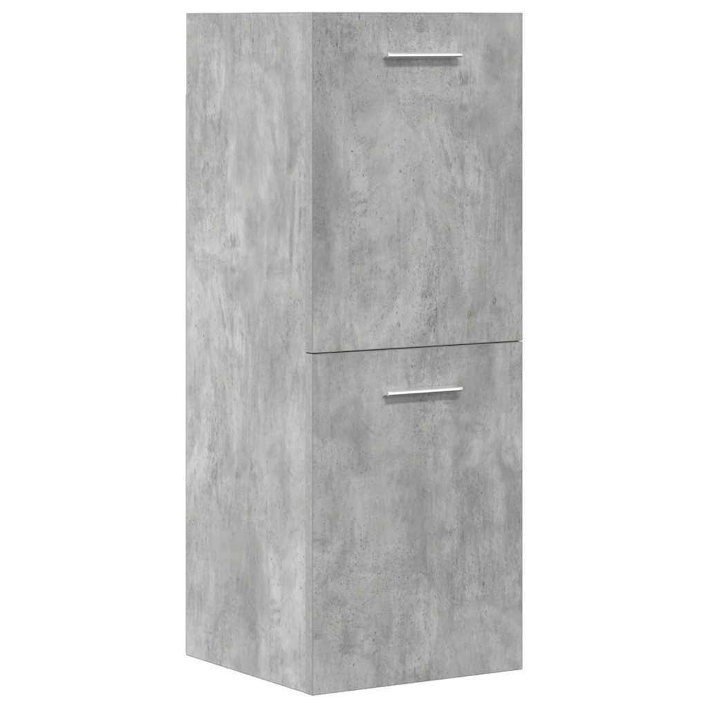 Bathroom furniture set, 4 pieces, concrete grey, composite wood