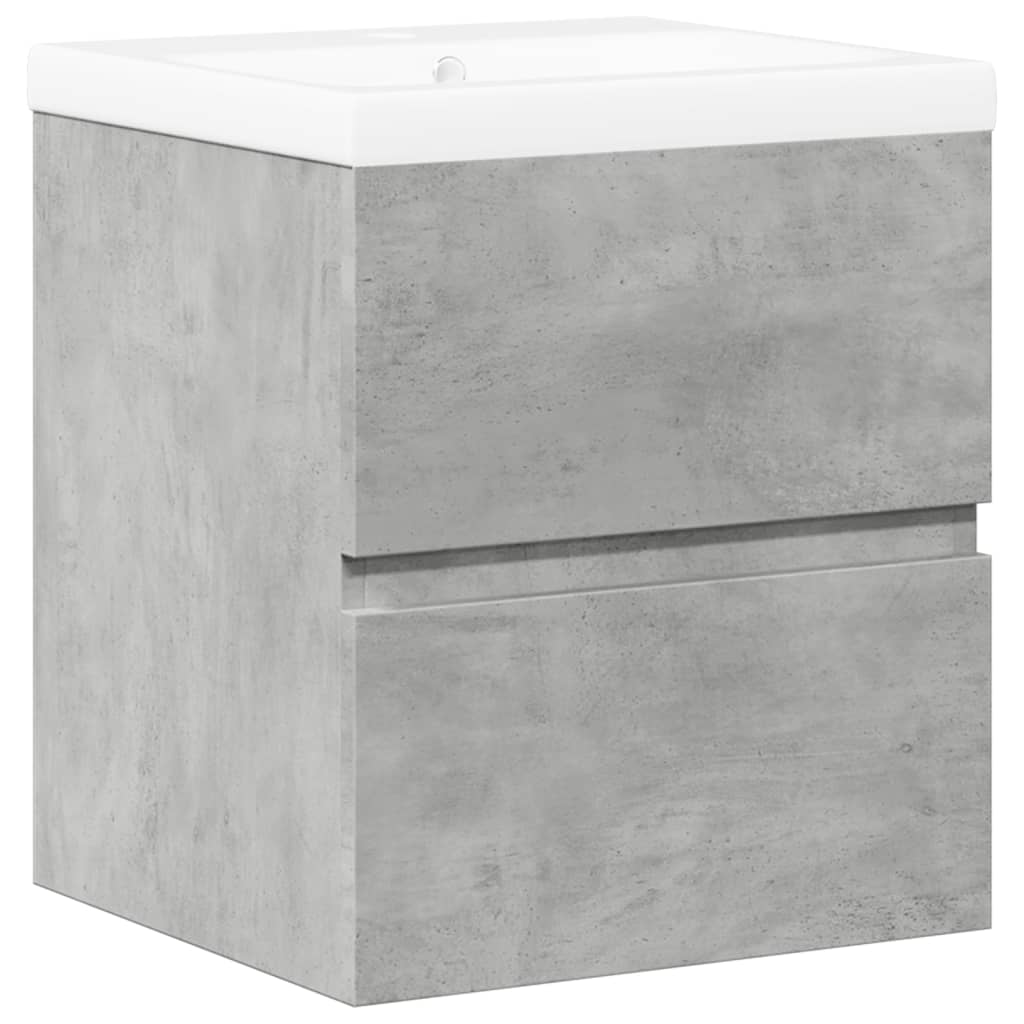 Bathroom furniture set, 2 pieces, concrete grey, composite wood