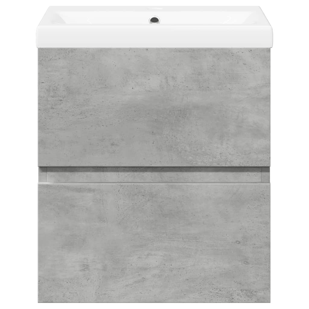 Bathroom furniture set, 2 pieces, concrete grey, composite wood