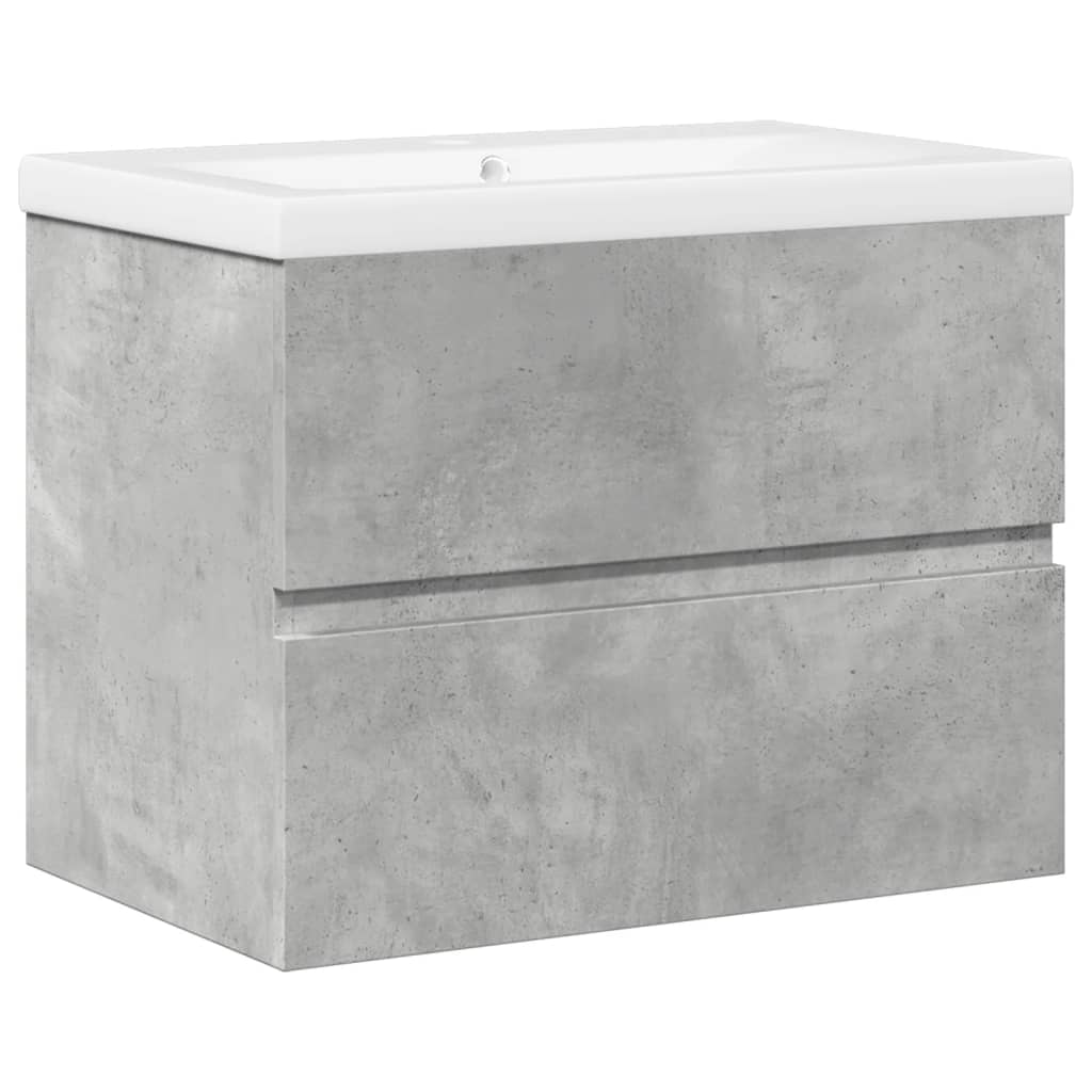 Bathroom furniture set, 2 pieces, concrete grey, composite wood