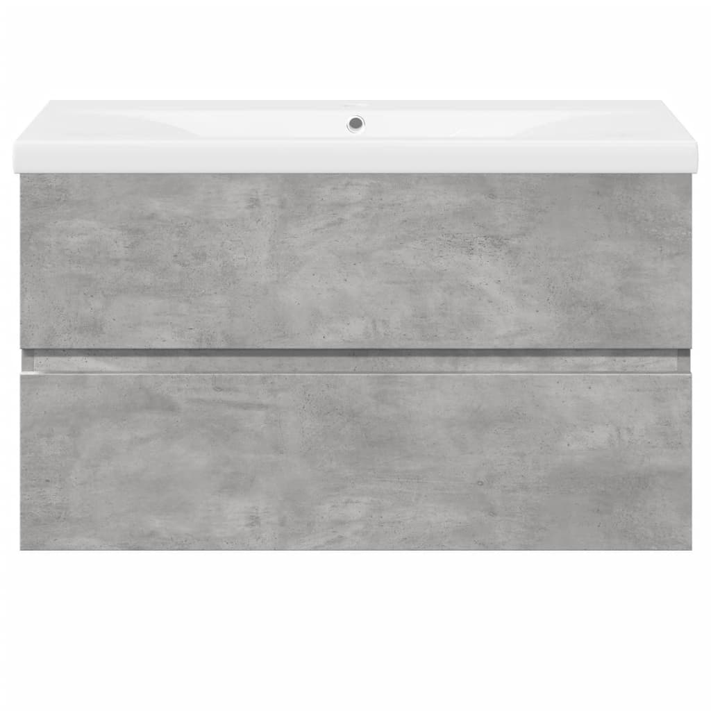 Bathroom furniture set, 2 pieces, concrete grey, composite wood