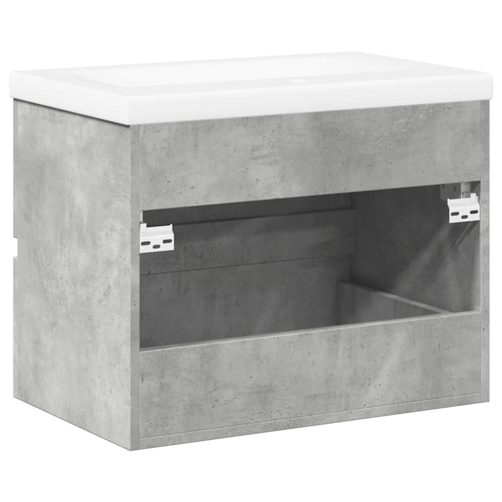 Bathroom furniture set, 2 pieces, concrete grey, composite wood