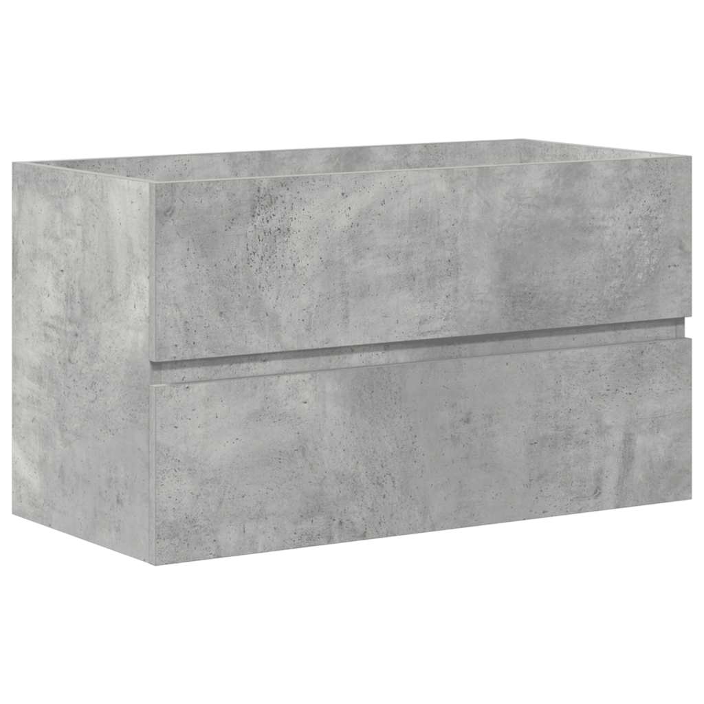 Bathroom furniture set, 2 pieces, concrete grey, composite wood