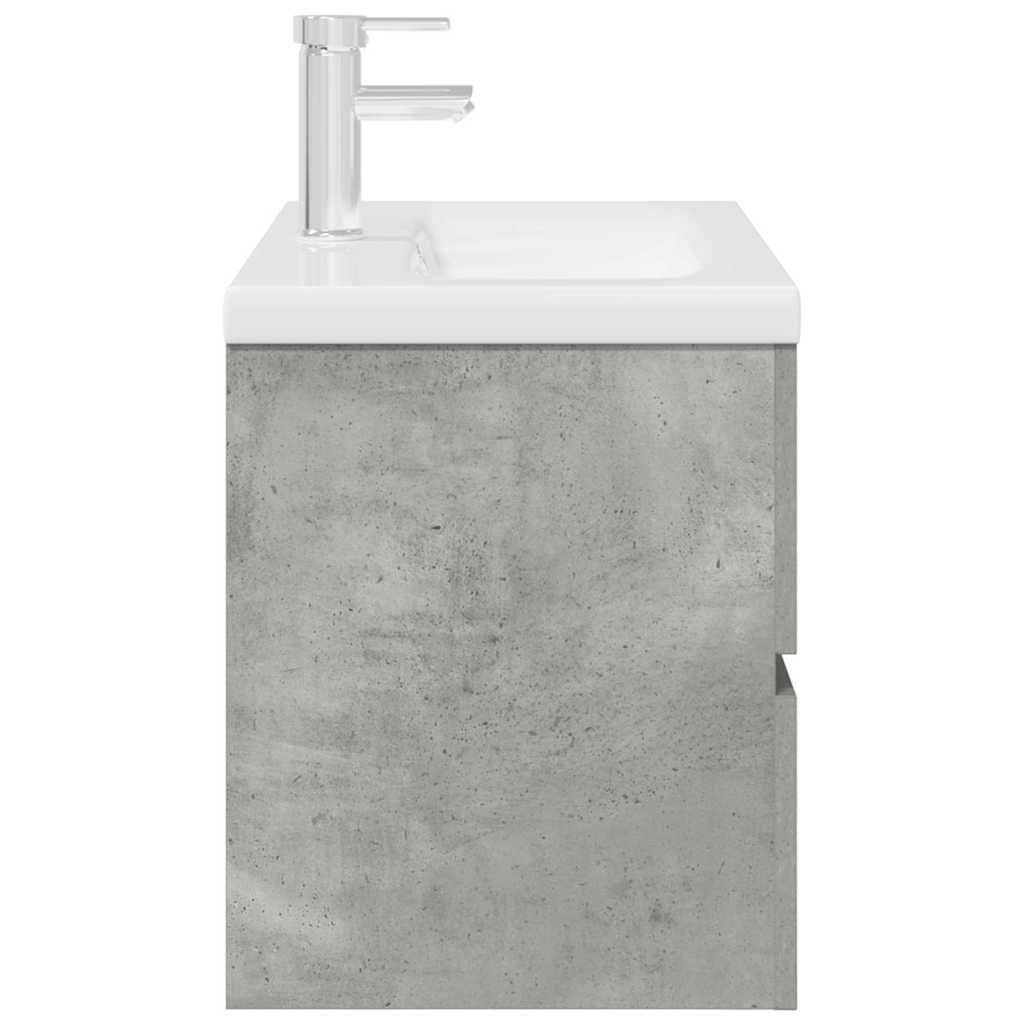 Bathroom furniture set, 2 pieces, concrete grey, composite wood