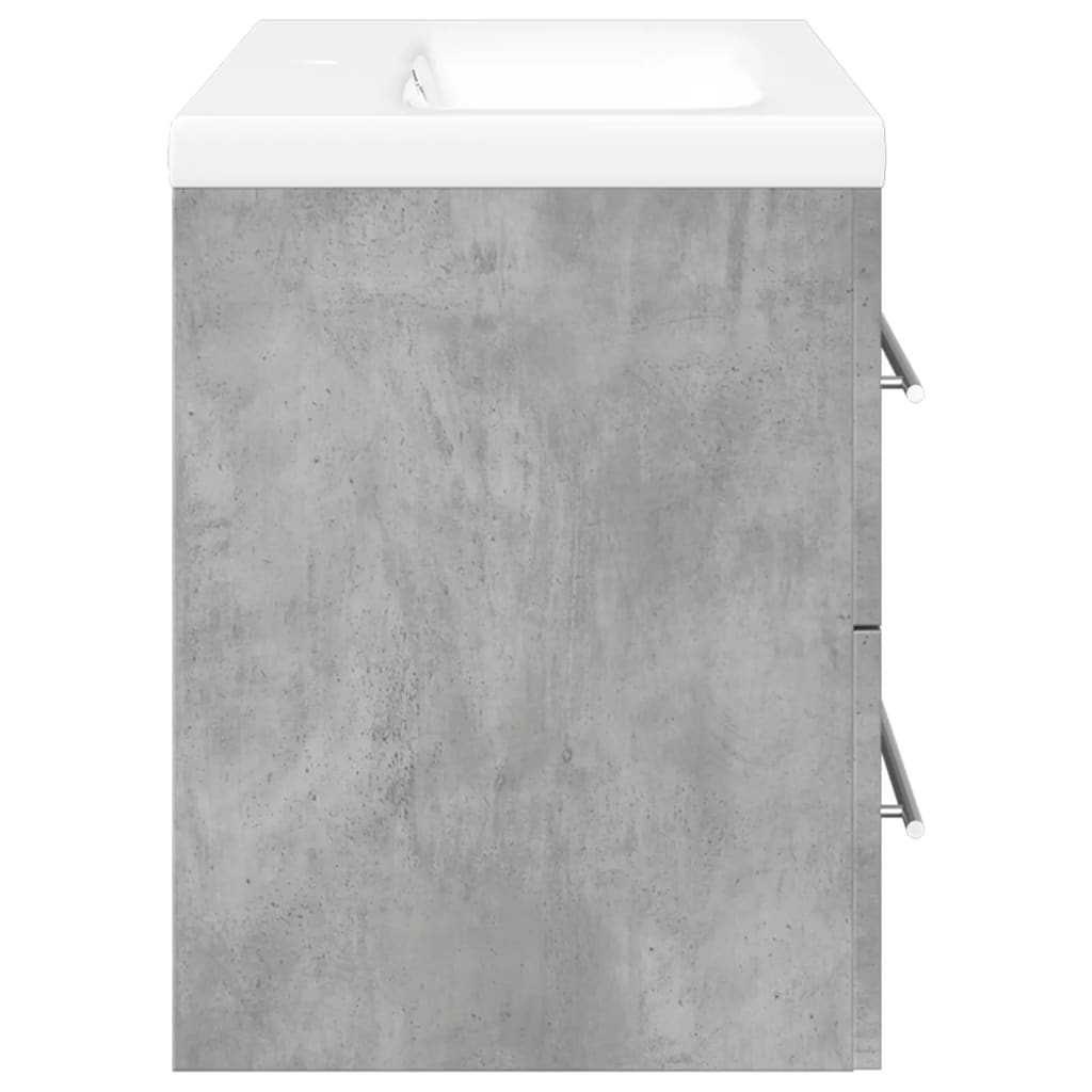 Bathroom furniture set, 2 pieces, concrete grey, composite wood