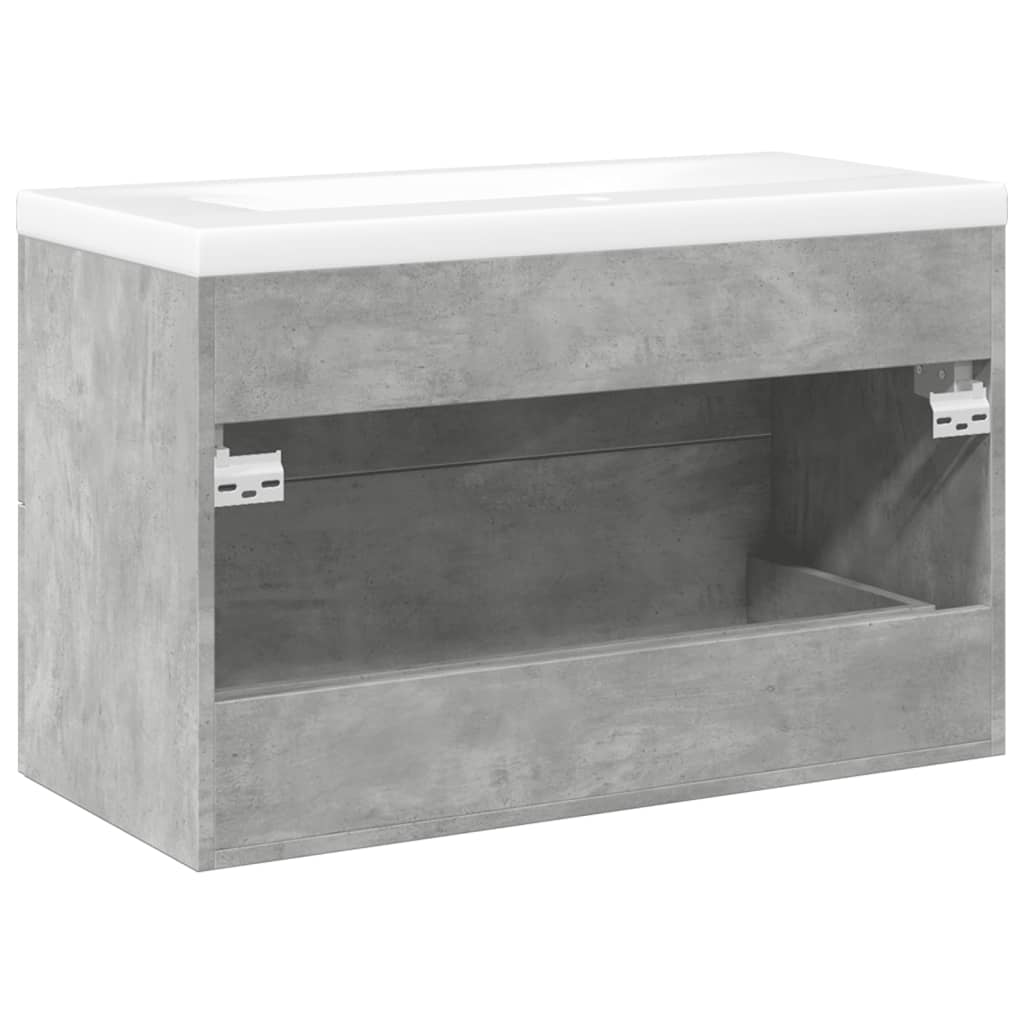 Bathroom furniture set, 2 pieces, concrete grey, composite wood