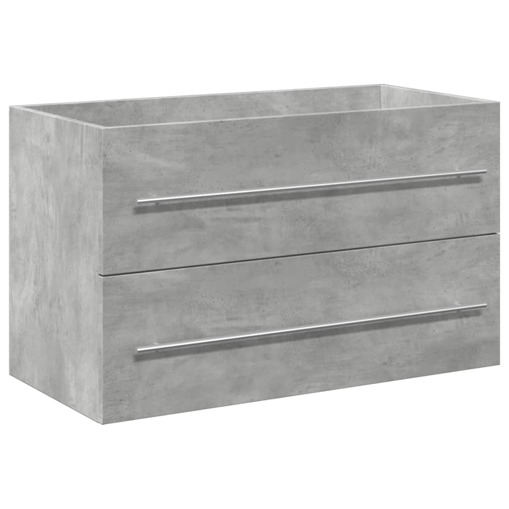 Bathroom furniture set, 2 pieces, concrete grey, composite wood