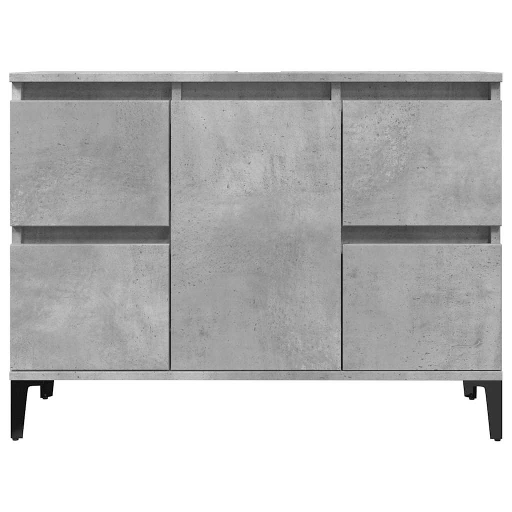 Bathroom furniture set, 3 pieces, concrete grey, composite wood