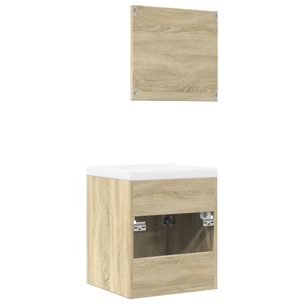 Bathroom furniture set, 3 pieces, sonoma oak, engineered wood