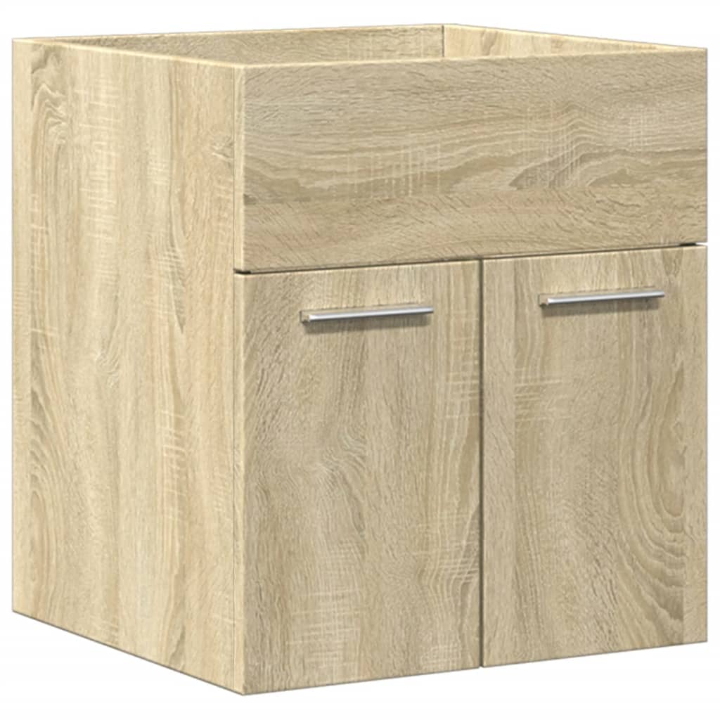 Bathroom furniture set, 3 pieces, sonoma oak, engineered wood