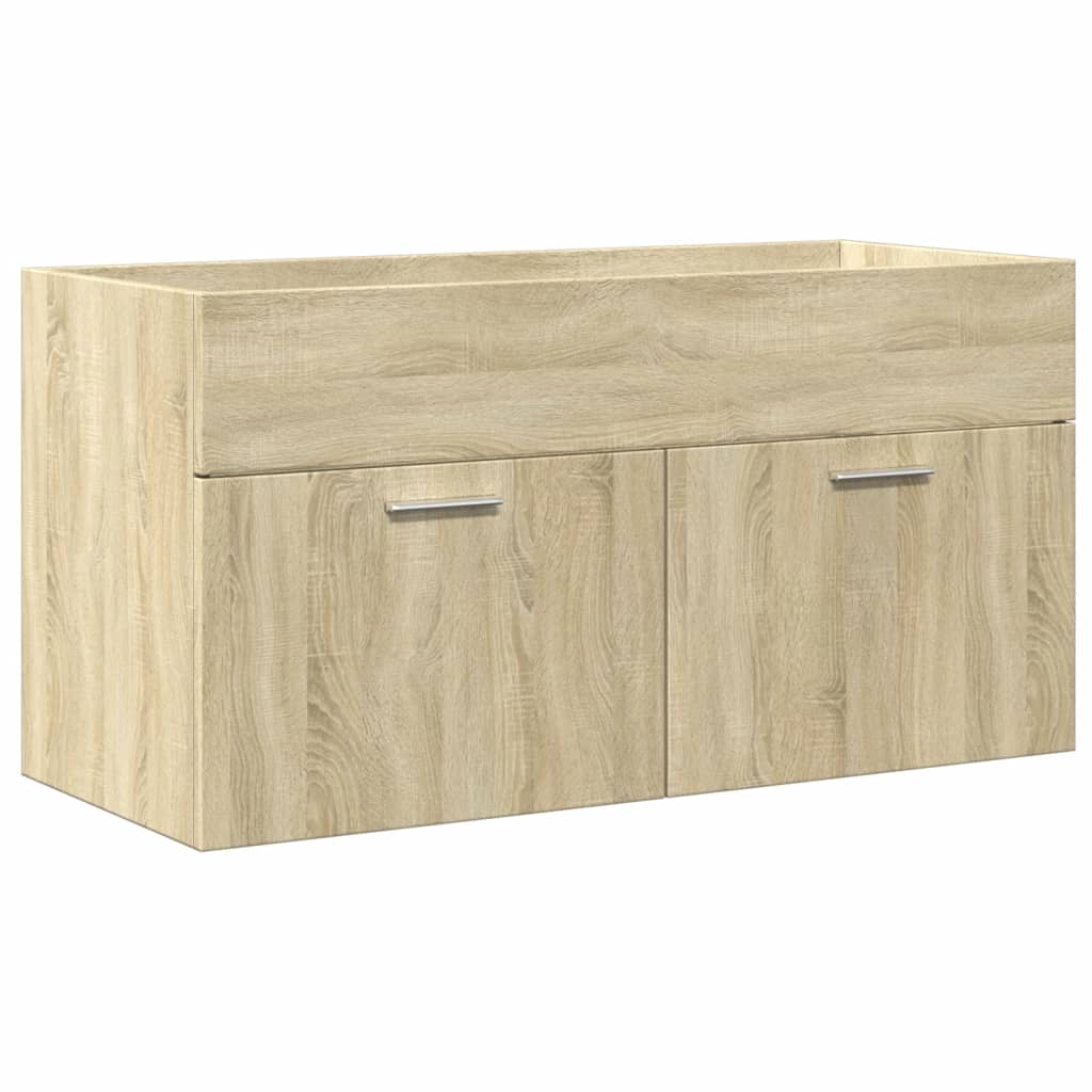 Bathroom furniture set, 3 pieces, sonoma oak, engineered wood