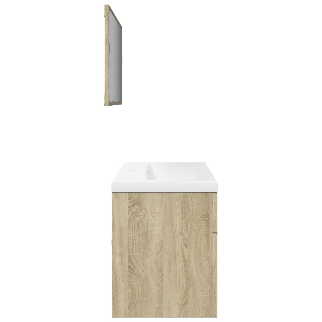 Bathroom furniture set, 3 pieces, sonoma oak, engineered wood