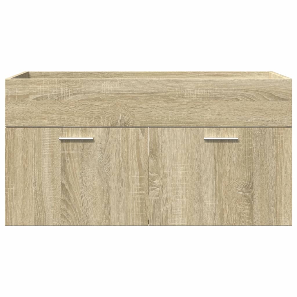 Bathroom furniture set, 4 pieces, sonoma oak, engineered wood