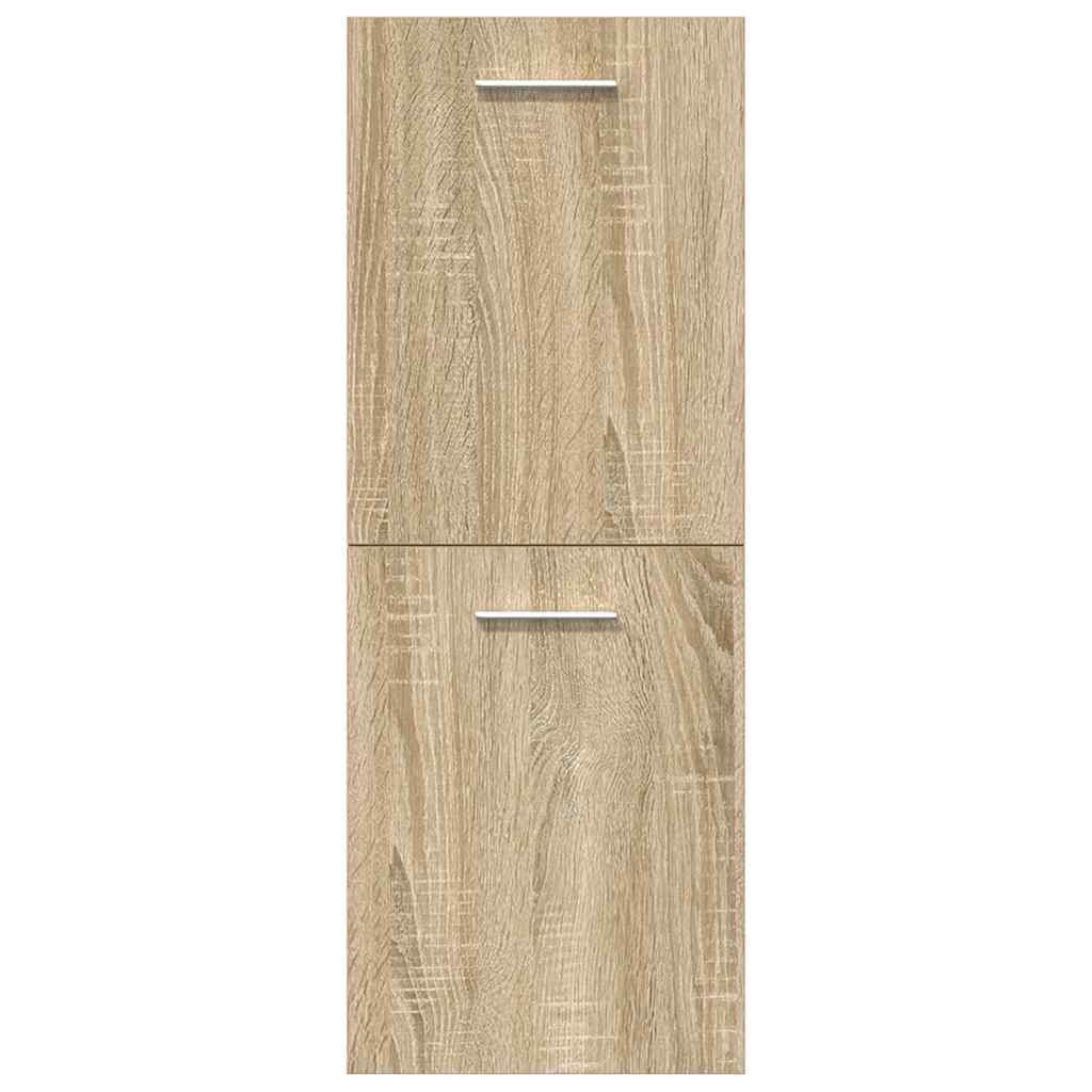 Bathroom furniture set, 4 pieces, sonoma oak, engineered wood