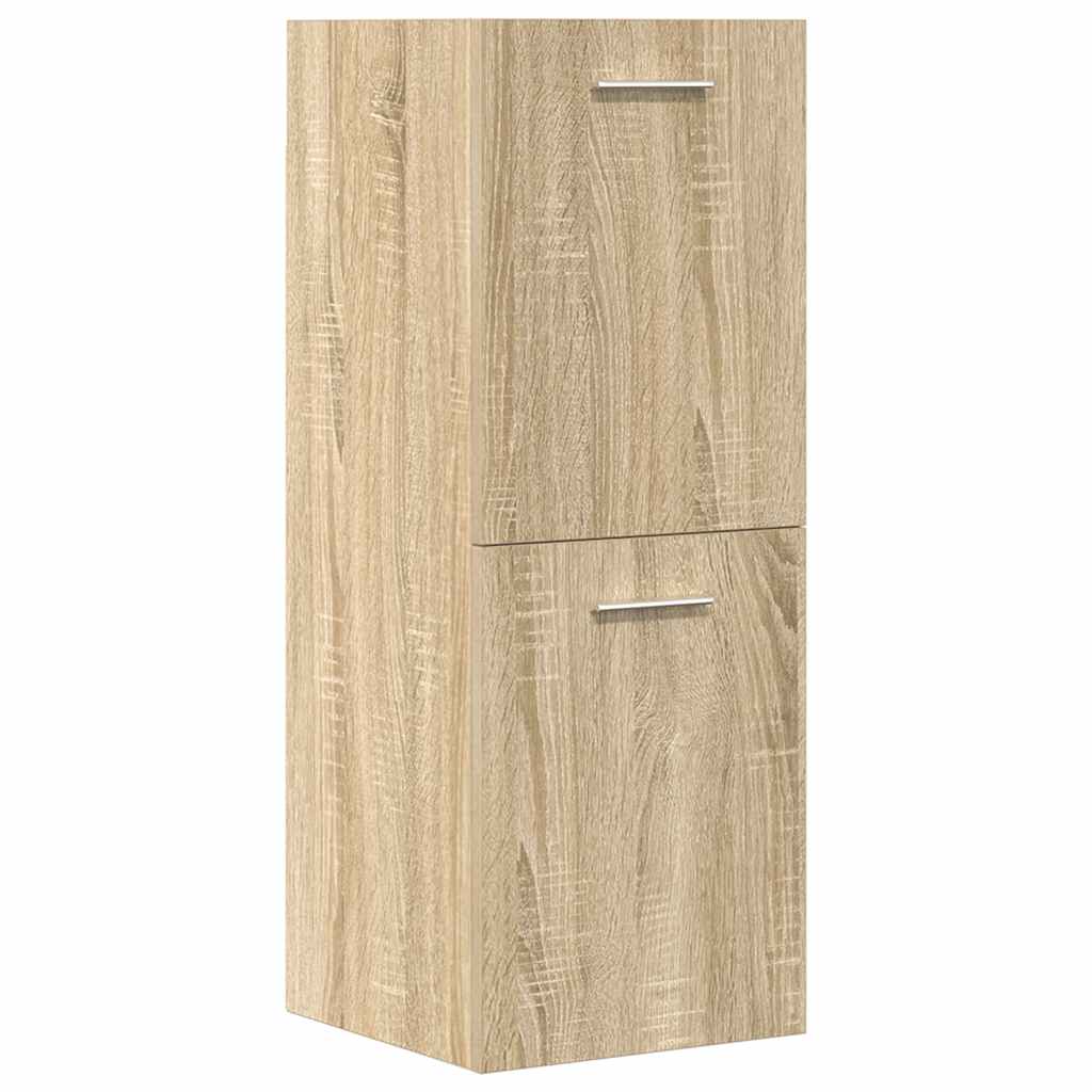 Bathroom furniture set, 4 pieces, sonoma oak, engineered wood