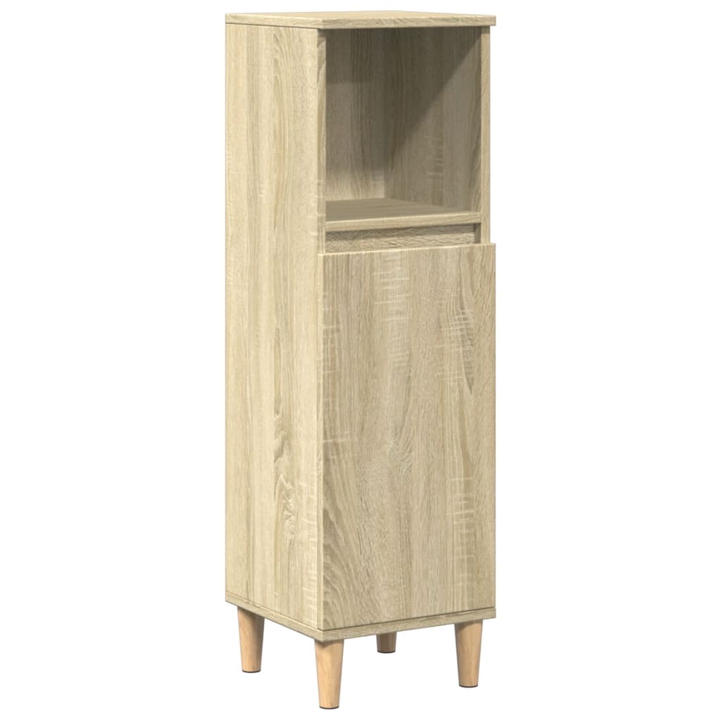 Bathroom furniture set, 3 pieces, sonoma oak, engineered wood