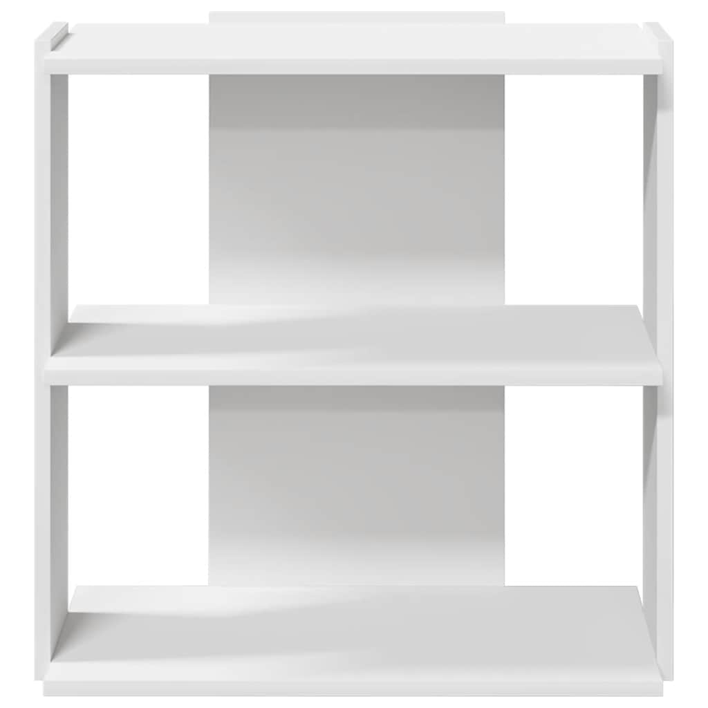 3-tier bookcase, white 60x30x60 cm processed wood