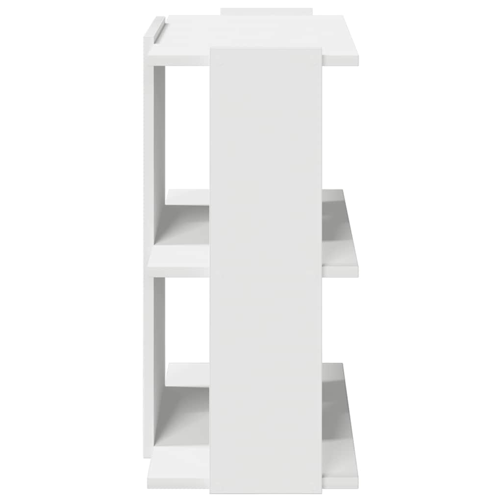 3-tier bookcase, white 60x30x60 cm processed wood