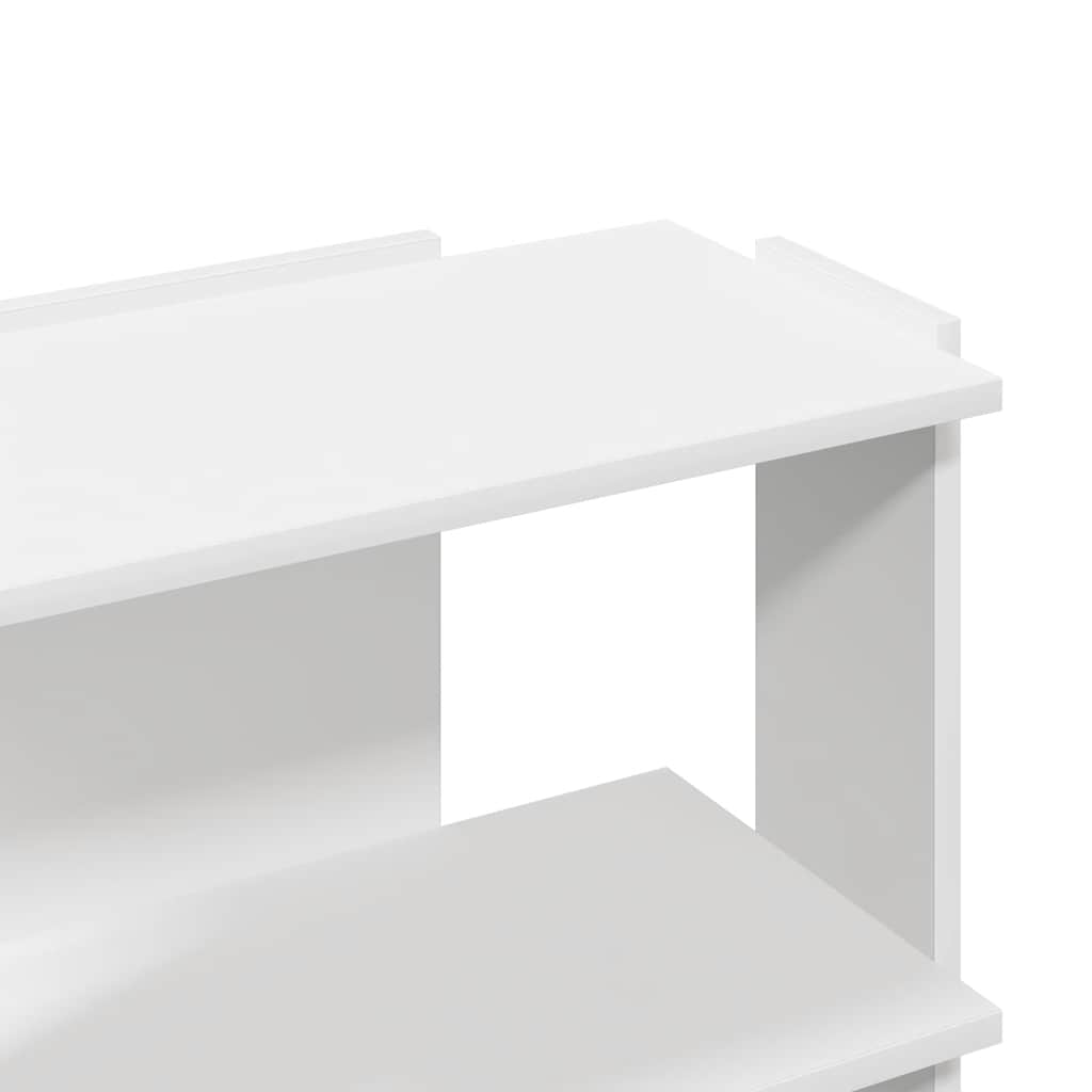 3-tier bookcase, white 60x30x60 cm processed wood