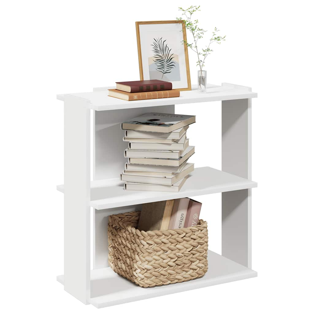 3-tier bookcase, white 60x30x60 cm processed wood