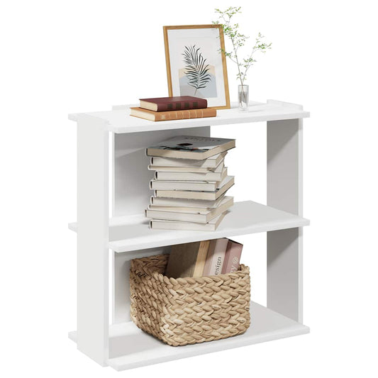 Bibliotecă cu 3 niveluri, alb 60x30x60 cm lemn prelucrat