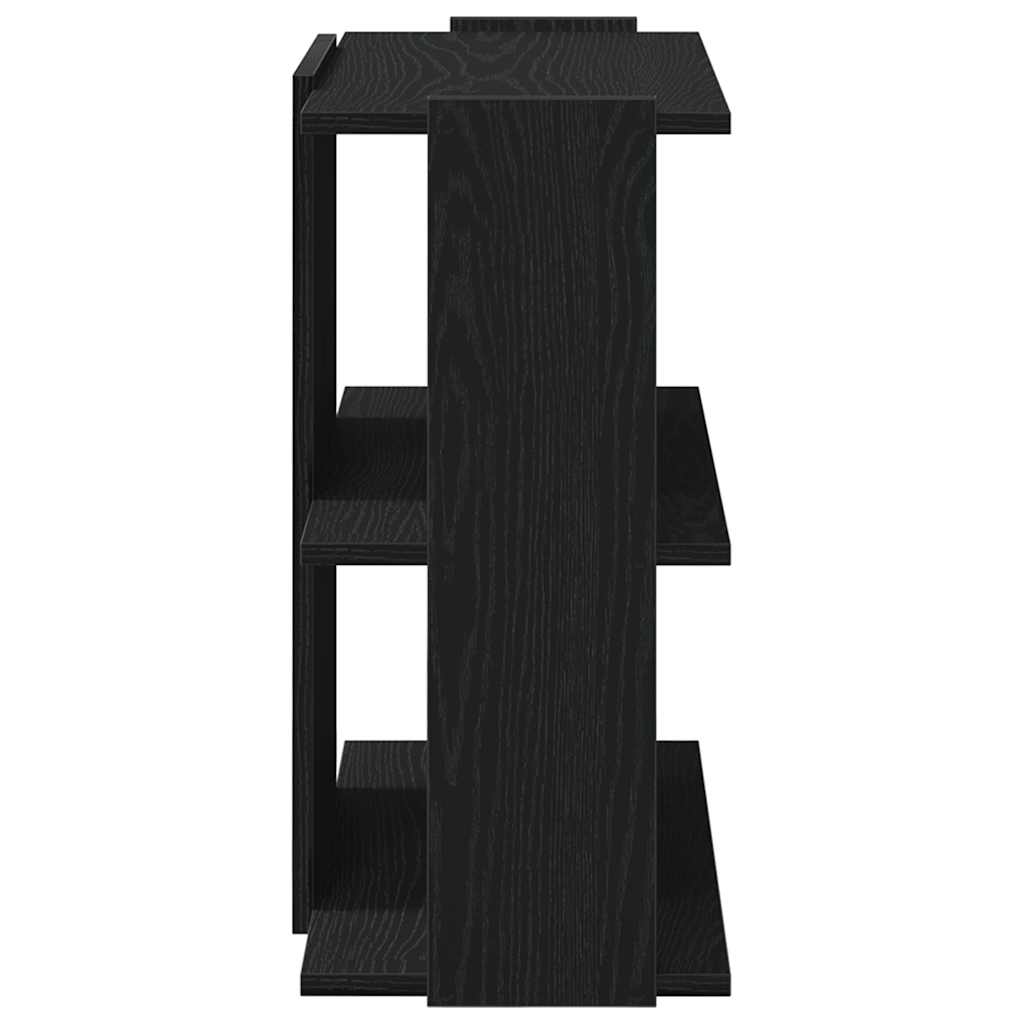 3-tier bookcase, black, 60x30x60 cm, processed wood