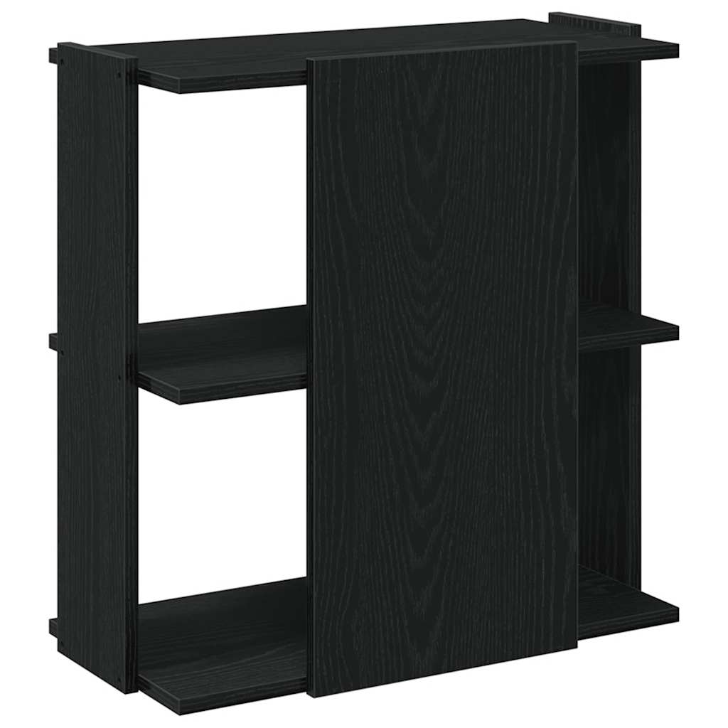 3-tier bookcase, black, 60x30x60 cm, processed wood