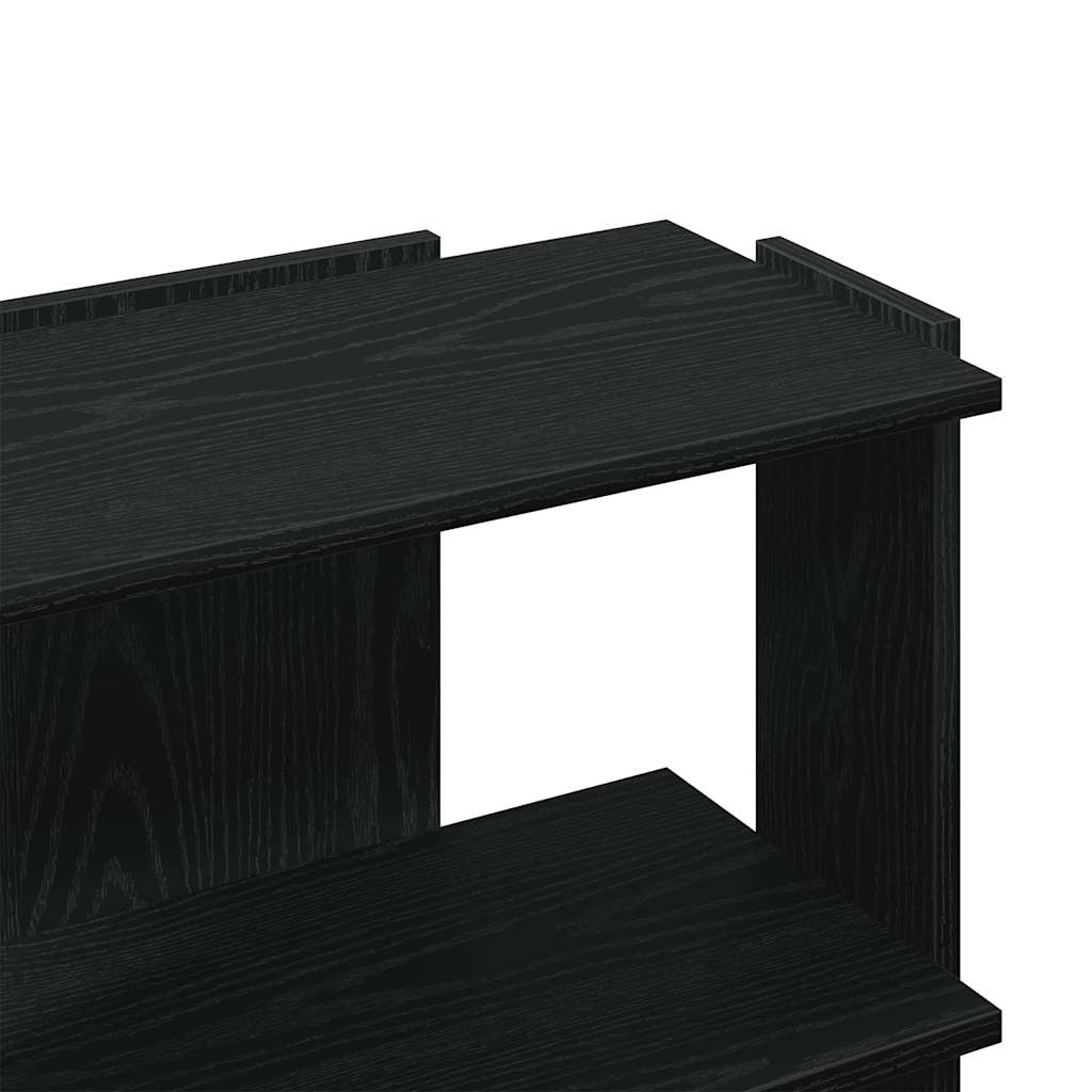 3-tier bookcase, black, 60x30x60 cm, processed wood