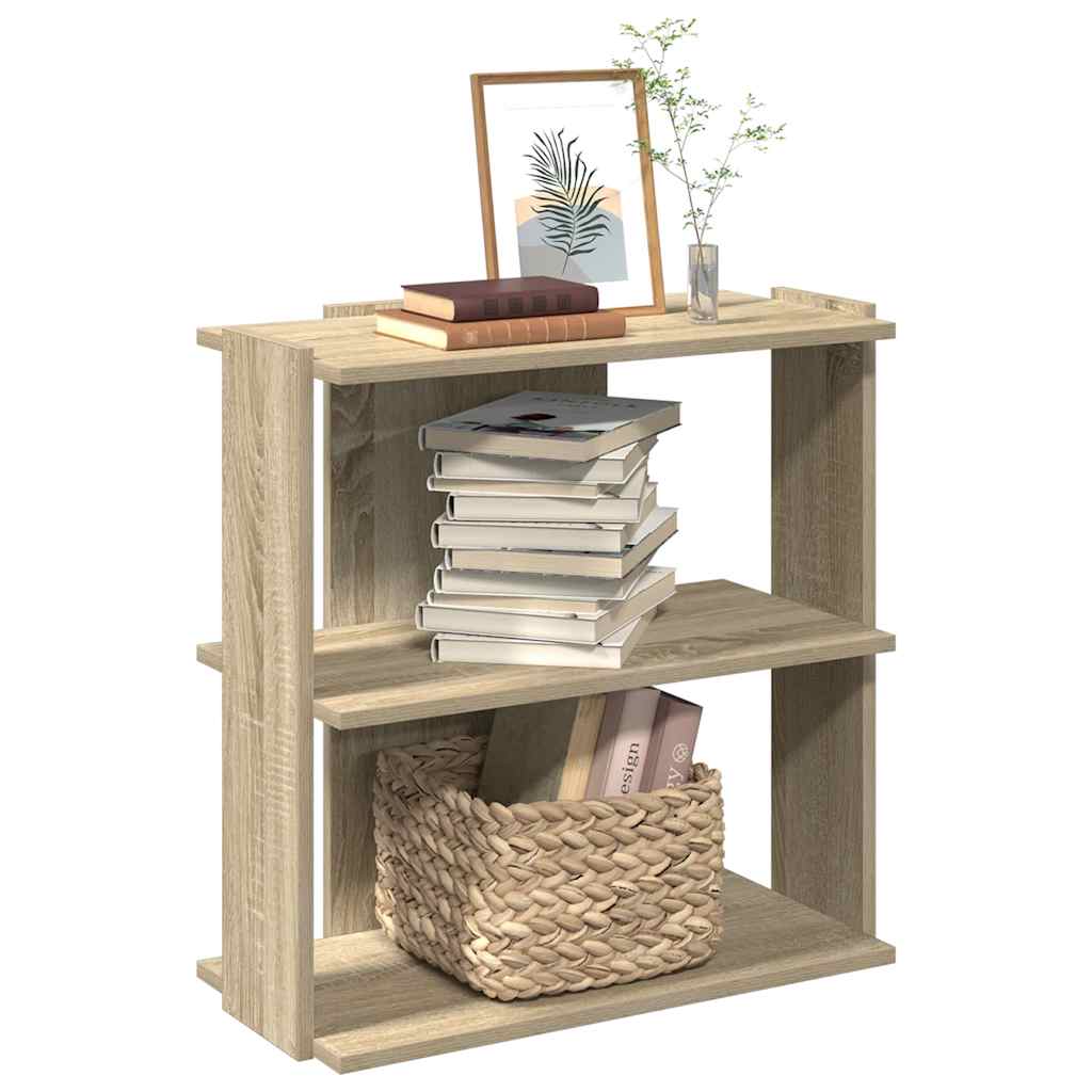 3-tier bookcase, sonoma oak, 60x30x60 cm, wood