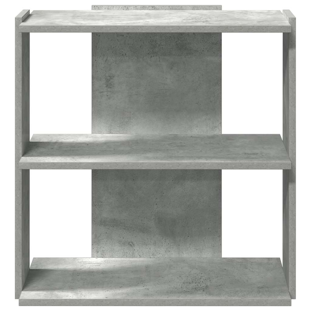 3-tier bookcase concrete gray 60x30x60 cm wood